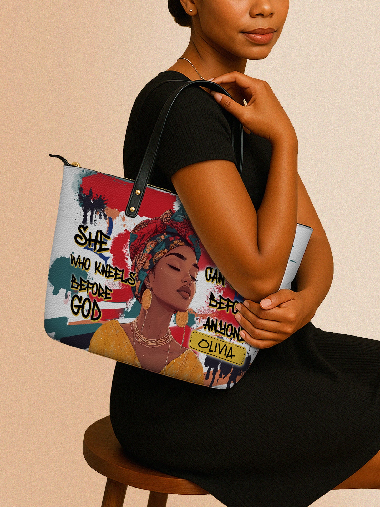 Melaniva Stand Fearless Faith Leather Tote Bag Deal (FREE WALLET)