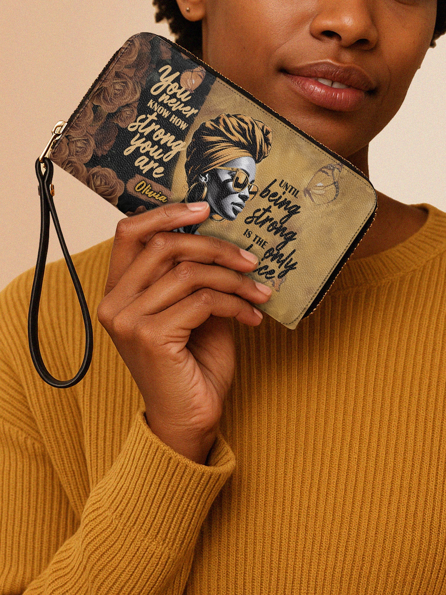 Melaniva Strength Is My Choice Leather Handbag Deal (FREE WALLET)