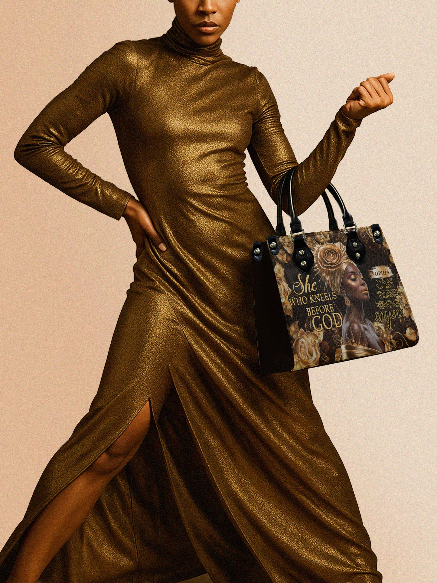 Melaniva Kneel and Rise Leather Handbag