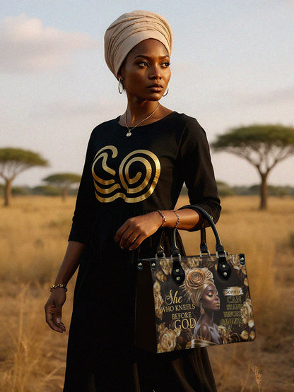 Melaniva Kneel and Rise Leather Handbag