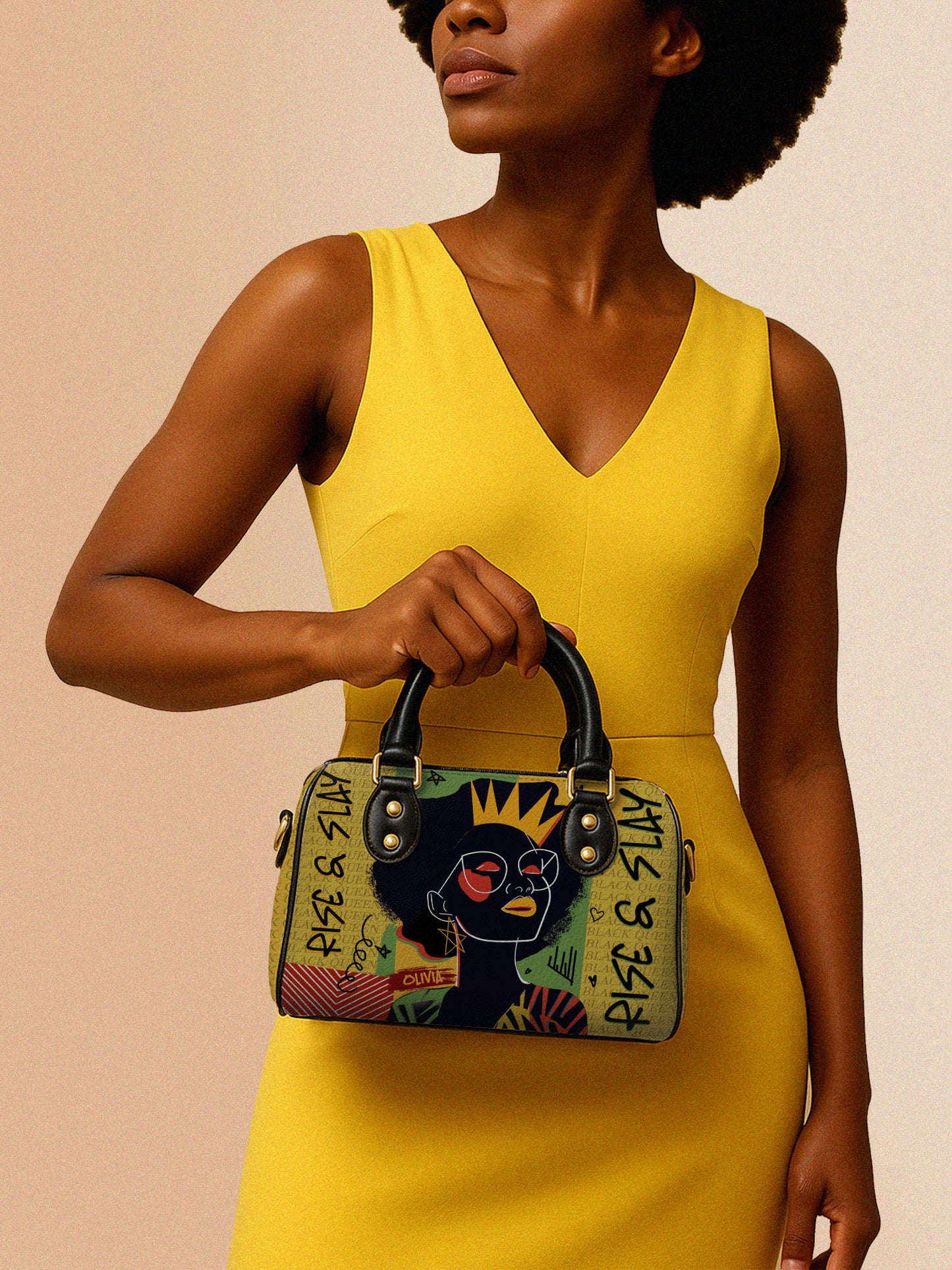 Melaniva Crowned Muse Satchel Yellow Leather Mini Satchel
