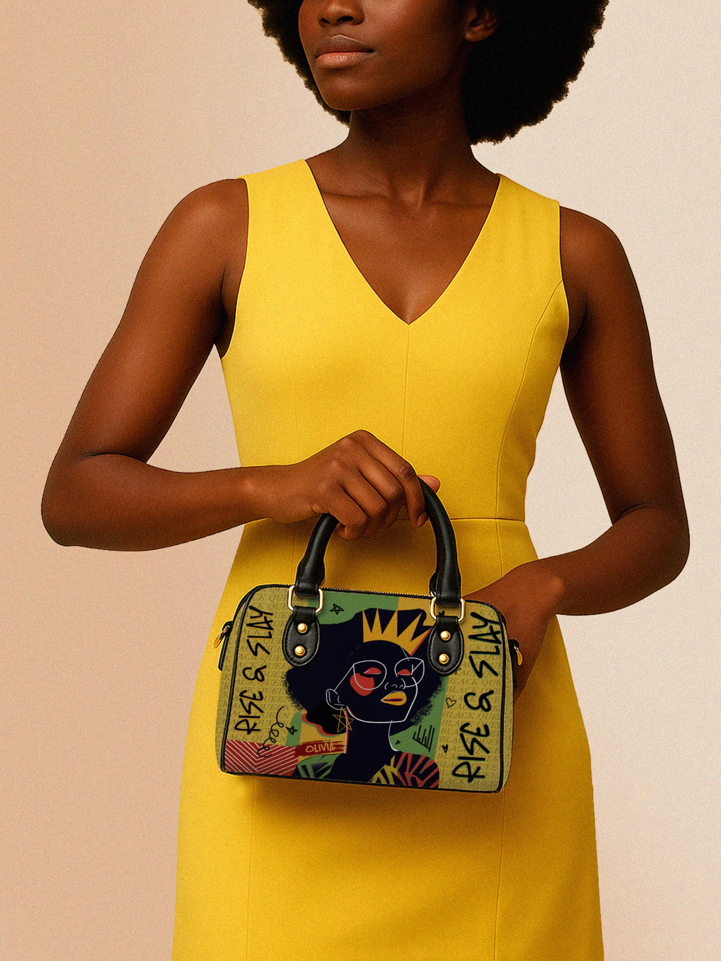 Melaniva Crowned Muse Satchel Yellow Leather Mini Satchel