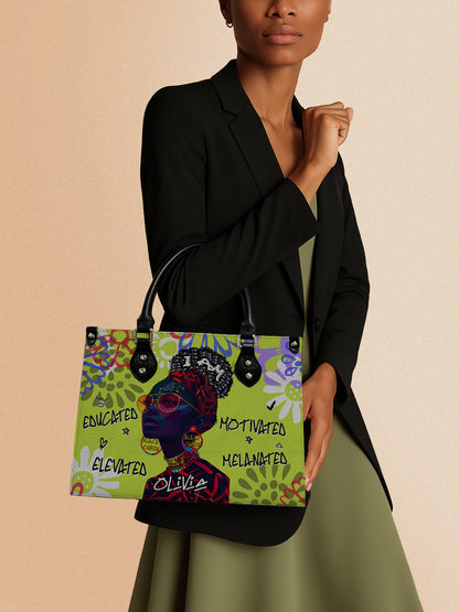 Melaniva I Am Elevated - Lemon Lime Leather Handbag Deal (FREE WALLET)