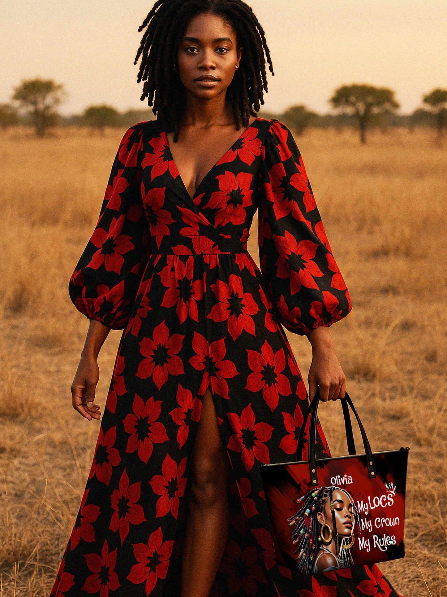 Melaniva Crown of Locs Leather Tote Bag Deal (FREE WALLET)