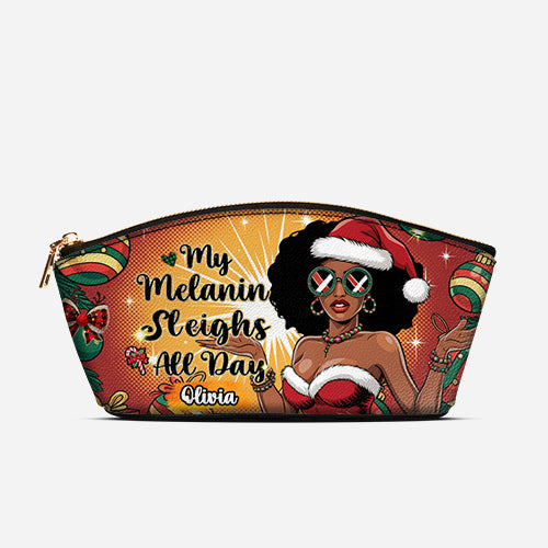 Melaniva Sleigh Queen Leather Eclipse Makeup Bag