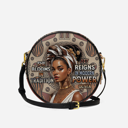 Melaniva Luxury Essence Leather Circle Crossbody Bag
