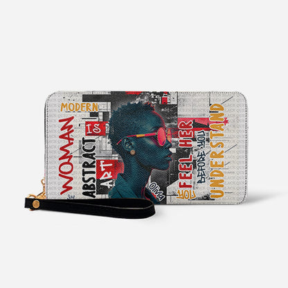 Melaniva Graffiti Art Purse Afrocentric Abstract Woman Leather Wallet