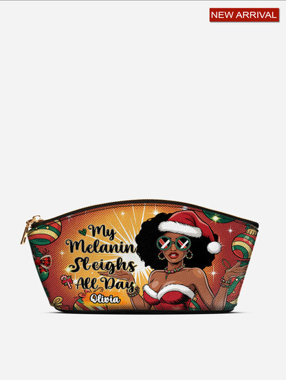Melaniva Sleigh Queen Leather Eclipse Makeup Bag
