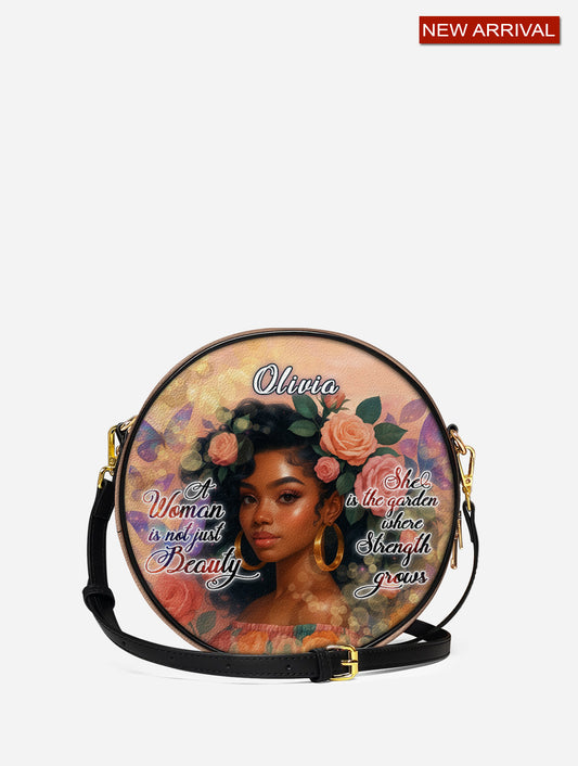 Melaniva Garden Beauty Woman Leather Circle Crossbody Bag
