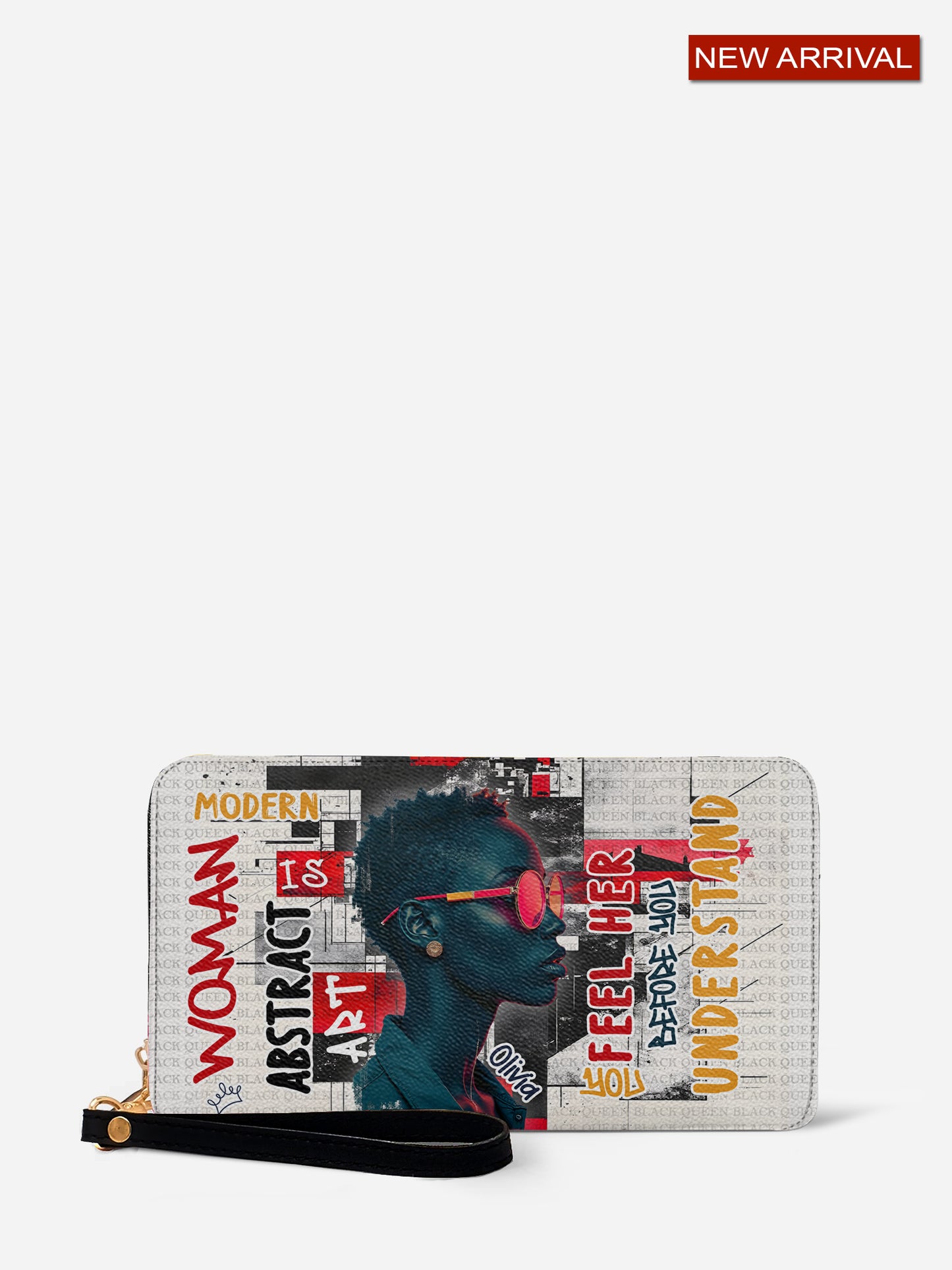 Melaniva Graffiti Art Purse Afrocentric Abstract Woman Leather Wallet