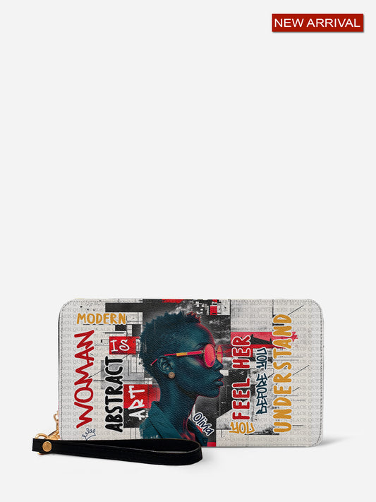 Melaniva Graffiti Art Purse Afrocentric Abstract Woman Leather Wallet