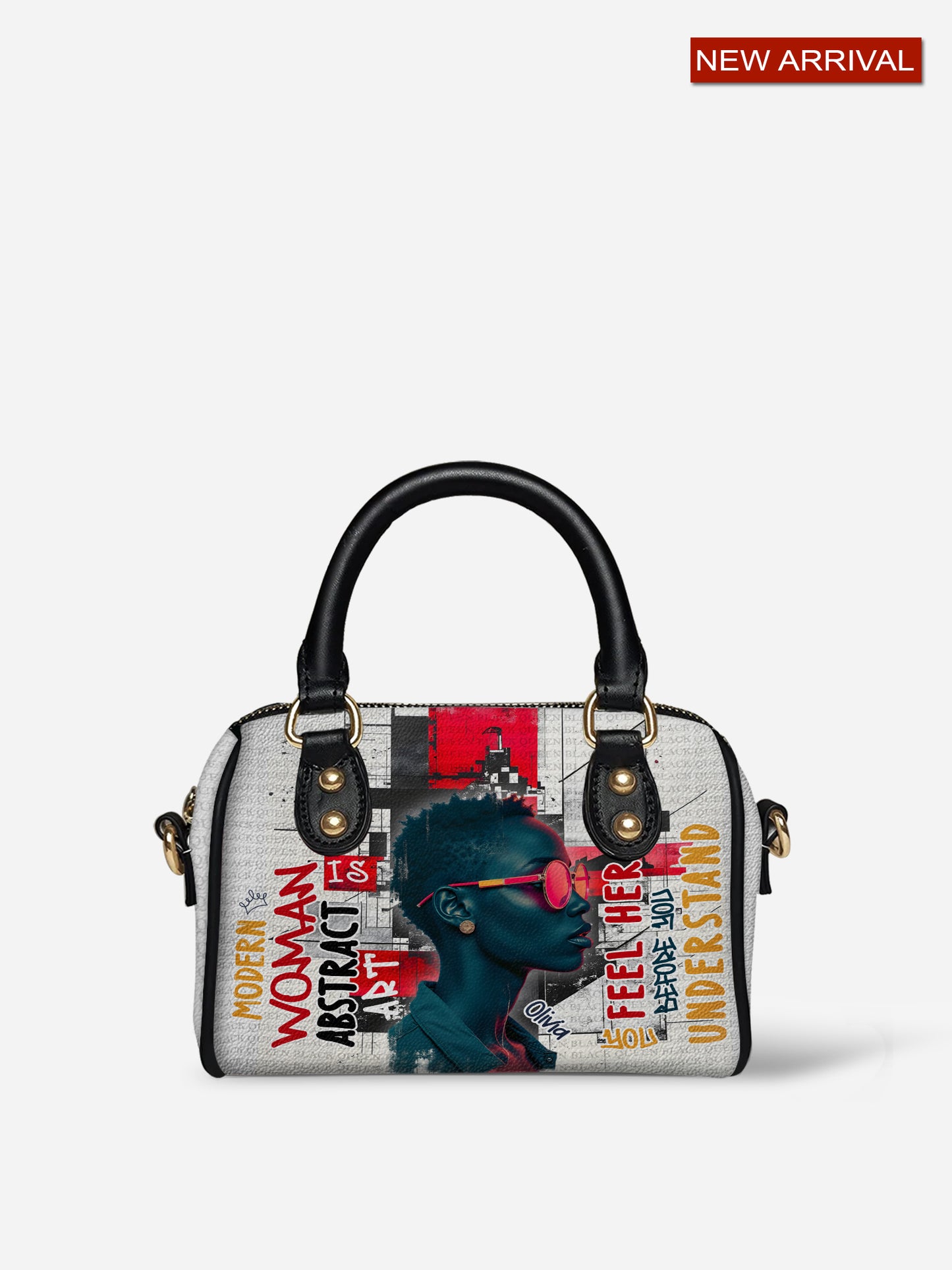 Melaniva Graffiti Art Purse Afrocentric Abstract Woman Leather Mini Satchel