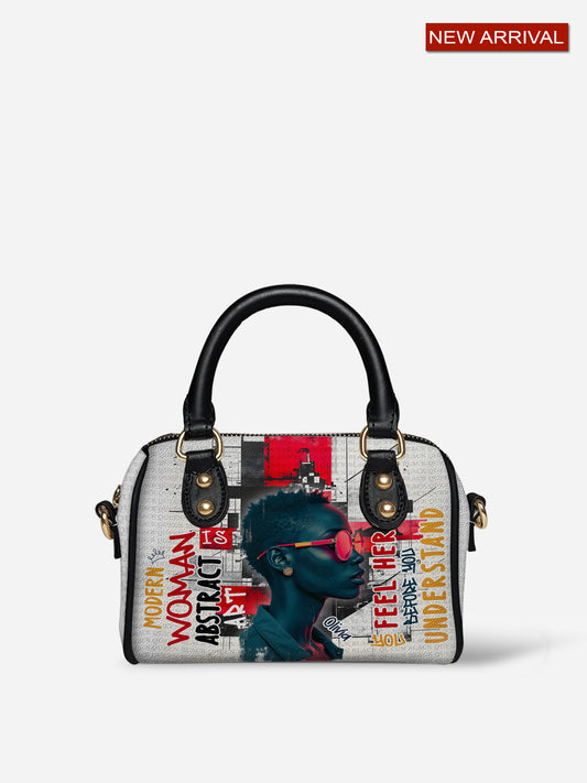 Melaniva Graffiti Art Purse Afrocentric Abstract Woman Leather Mini Satchel
