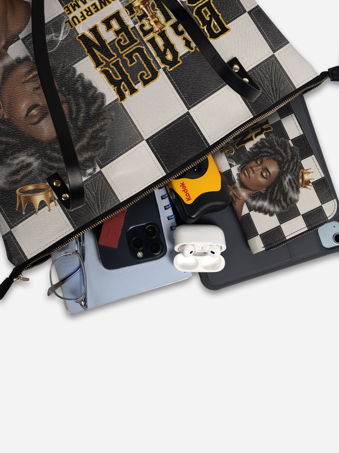 Melaniva “Black Queen Royal Elegance” Leather Totebag Deal