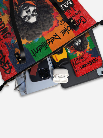 Melaniva Shea Butter and Gold Leather Tote Bag Deal