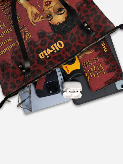 Melaniva “Fierce Leopard Melanin” Leather Totebag Deal - Melaniva