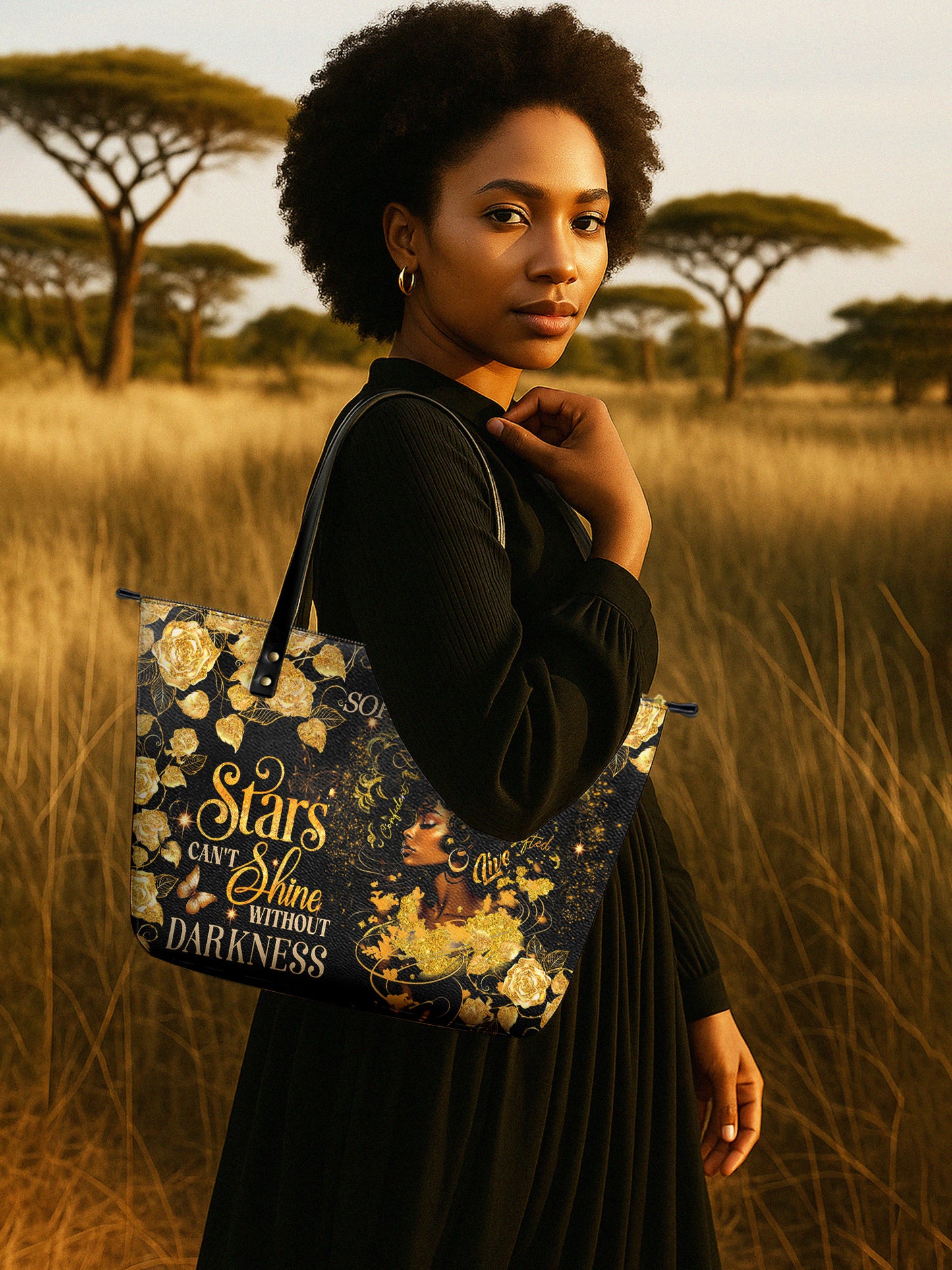 Melaniva Midnight Bloom Leather Tote Bag Deal (FREE WALLET)