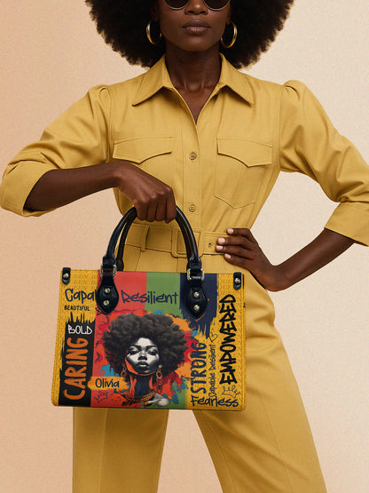 Melaniva Empowered Essence Yellow Leather Handbag