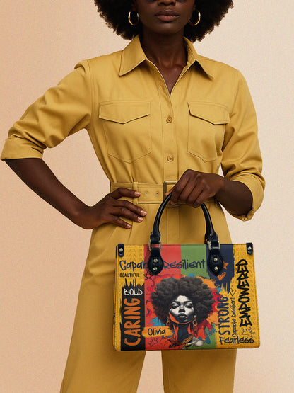Melaniva Empowered Essence Yellow Leather Handbag