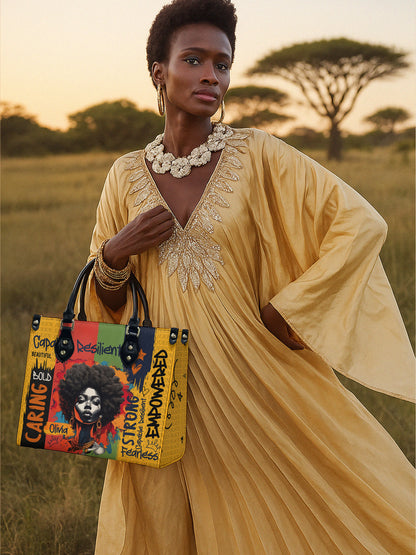 Melaniva Empowered Essence Yellow Leather Handbag