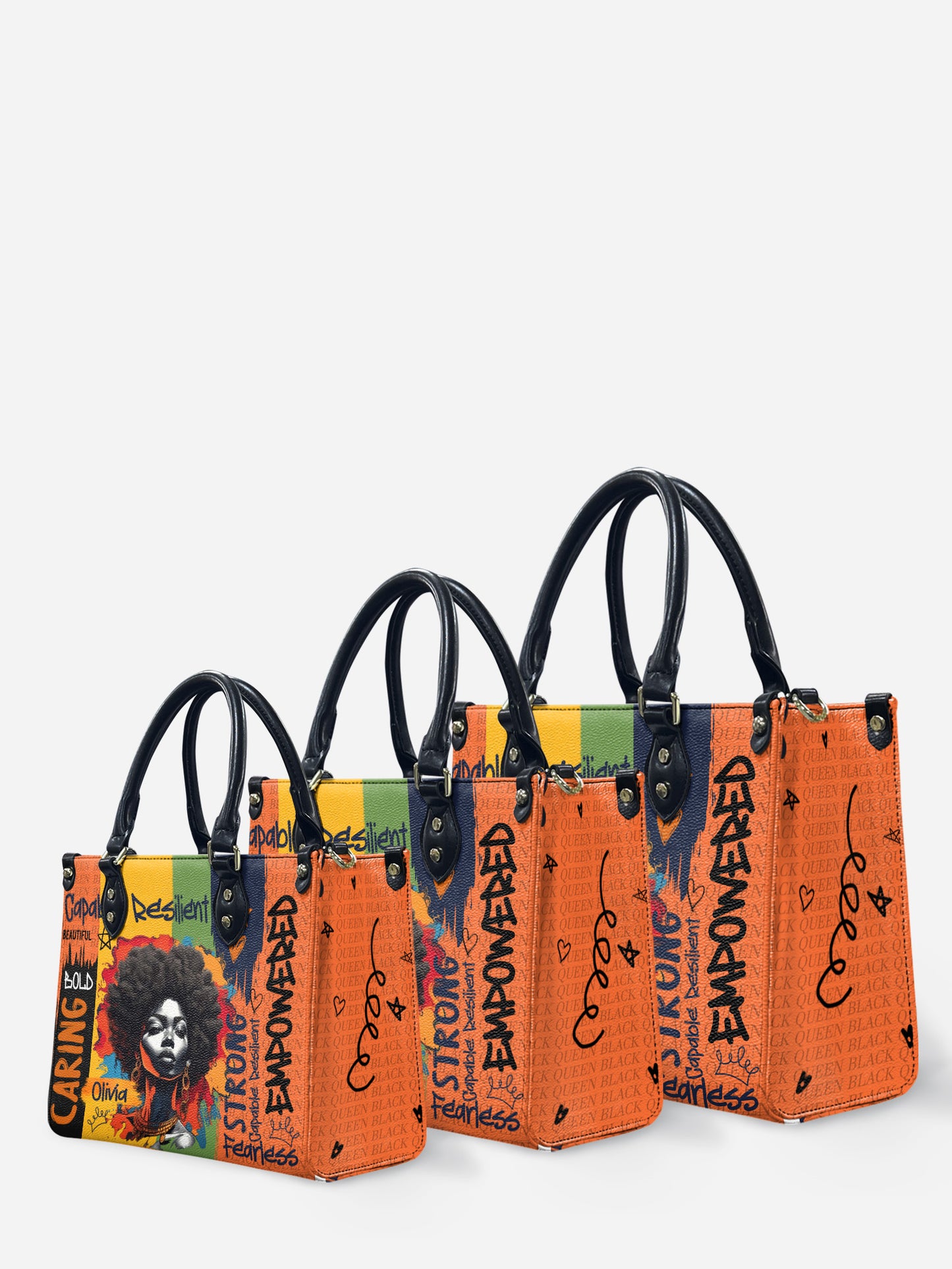 Melaniva Empowered Essence Orange Leather Handbag Deal