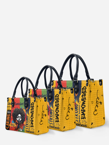 Melaniva Empowered Essence Yellow Leather Handbag