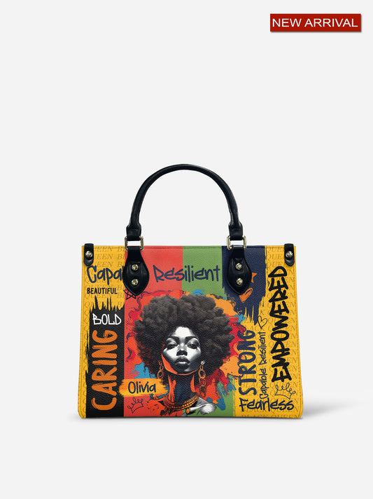 Melaniva Empowered Essence Yellow Leather Handbag