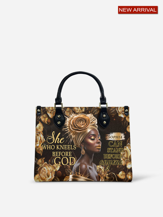 Melaniva Kneel and Rise Leather Handbag