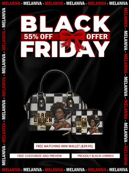 Melaniva "Black Queen Royal Elegance" Leather Mini Satchel Deal