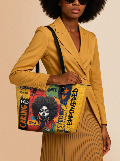 Melaniva Empowered Essence Yellow Leather Tote Bag Deal (FREE WALLET)