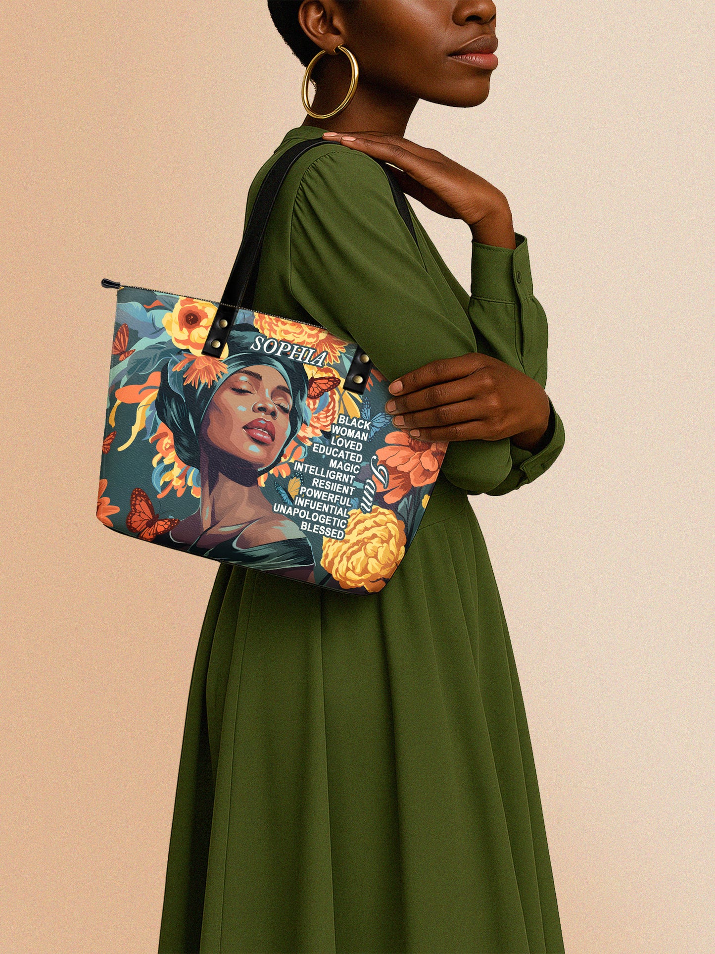 Melaniva Crowned Affirmation Leather Tote Bag Deal (FREE WALLET)