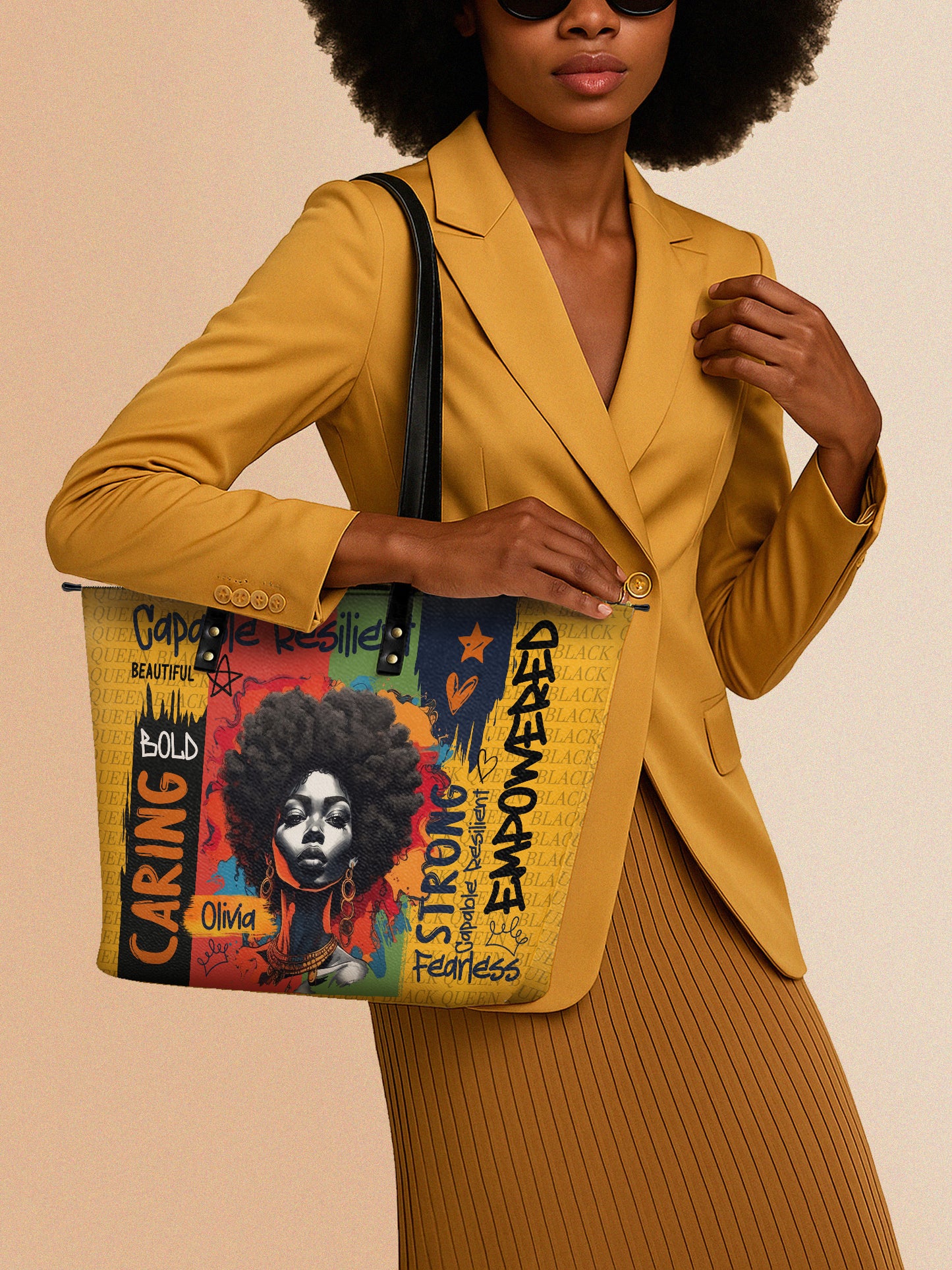 Melaniva Empowered Essence Yellow Leather Tote Bag Deal (FREE WALLET)