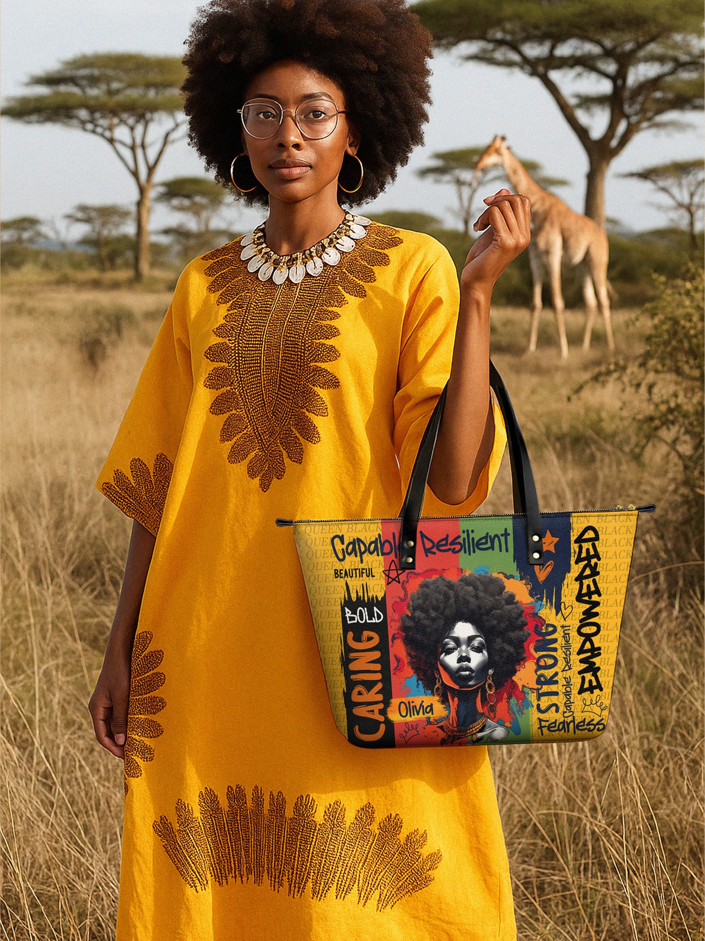 Melaniva Empowered Essence Yellow Leather Tote Bag Deal (FREE WALLET)