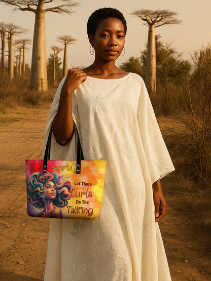 Melaniva Colorful Rainbow Leather Tote Bag Deal (FREE WALLET)