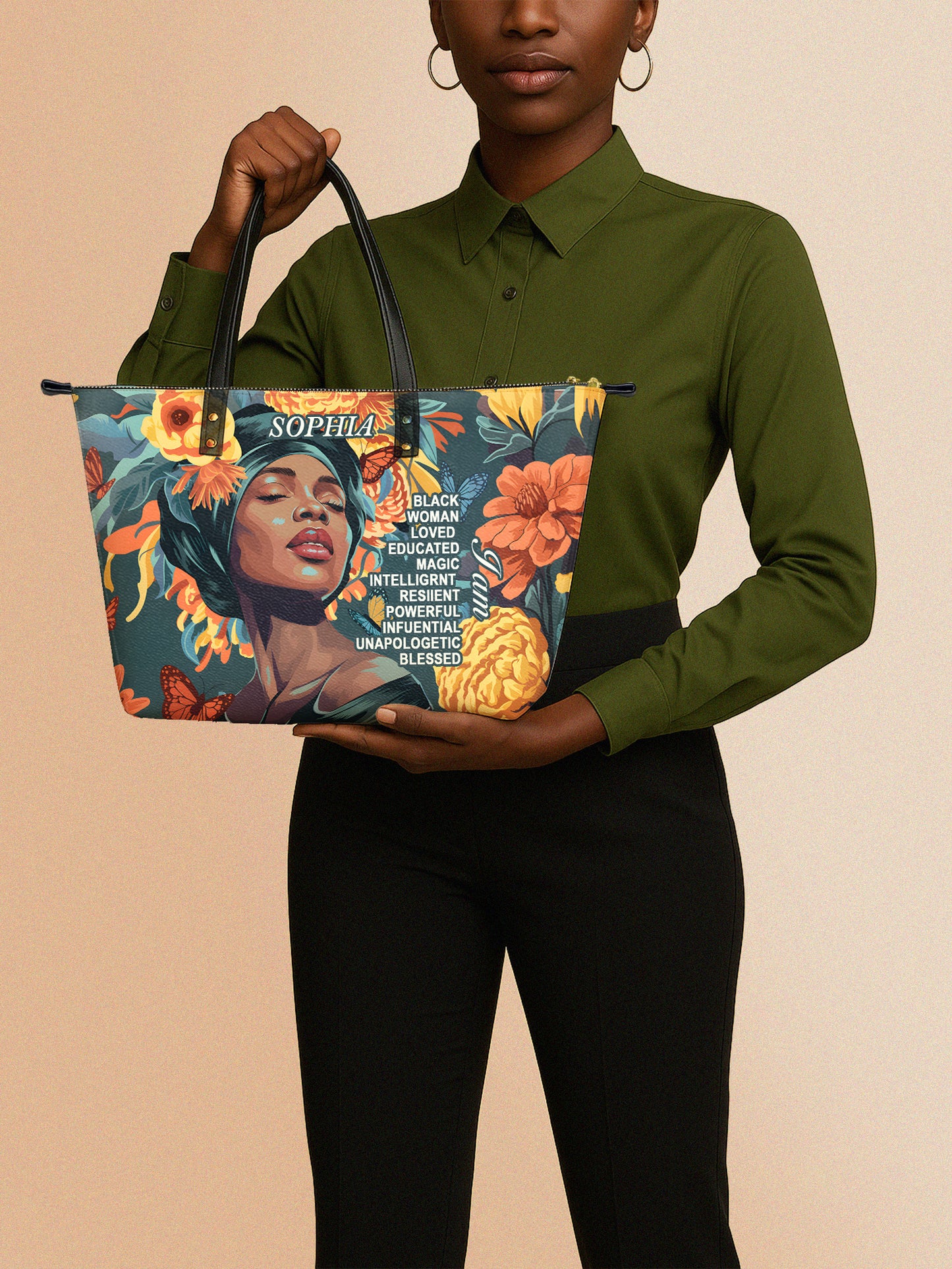 Melaniva Crowned Affirmation Leather Tote Bag Deal (FREE WALLET)