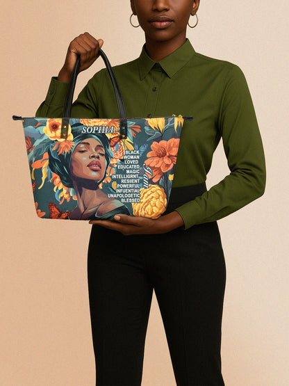 Melaniva Crowned Affirmation Leather Tote Bag Deal (FREE WALLET)