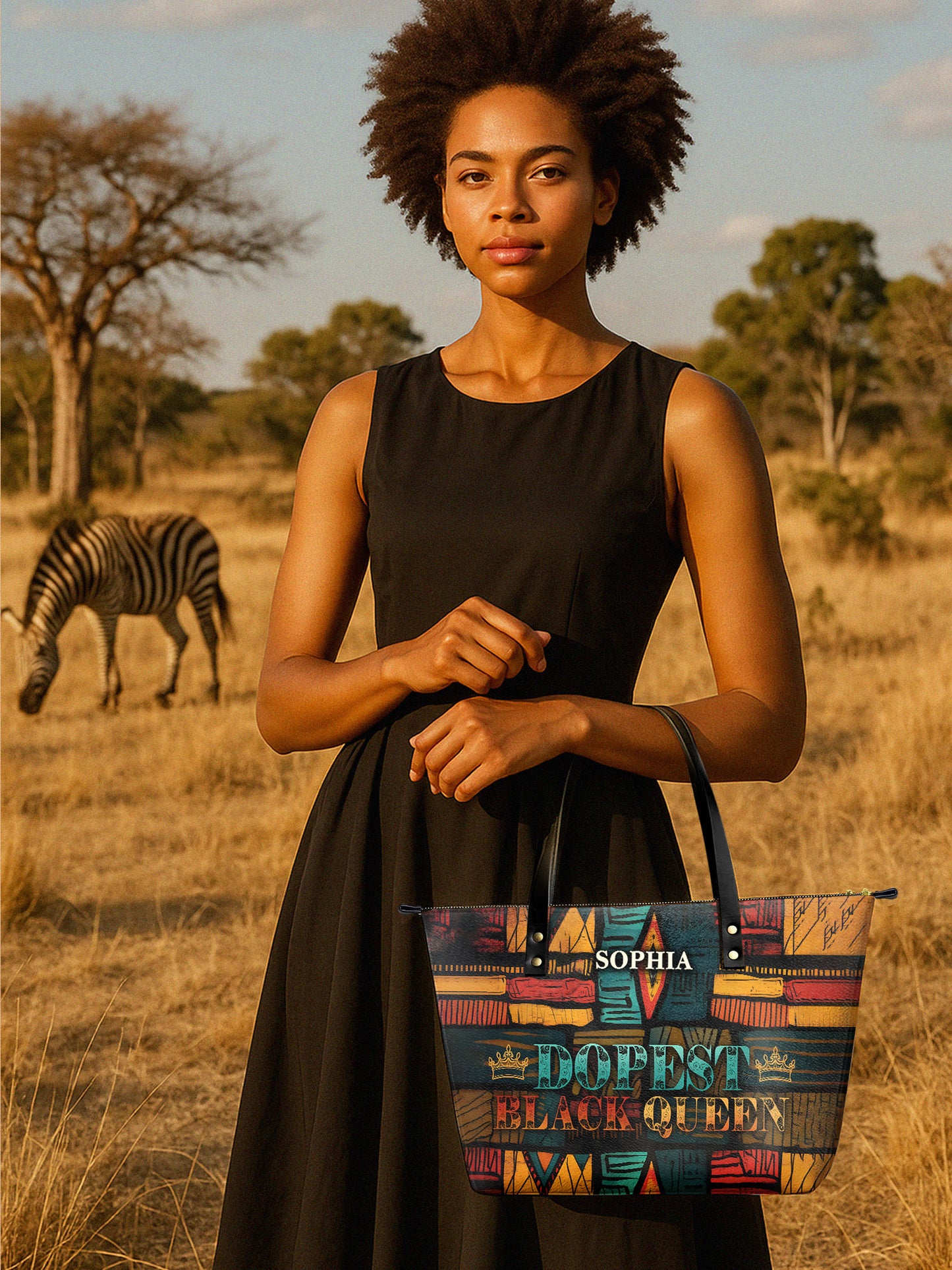 Melaniva Dopest Black Queen Leather Tote Bag Deal (FREE WALLET)