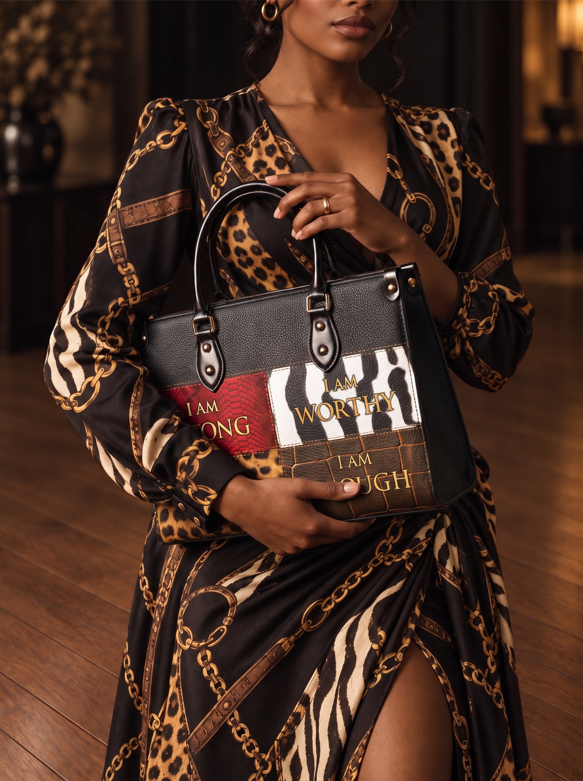 Melaniva Patchwork of Power Leather Handbag Deal (FREE WALLET)