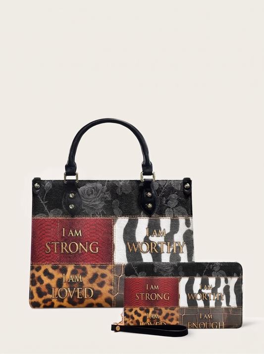 Melaniva Patchwork of Power Leather Handbag Deal (FREE WALLET)