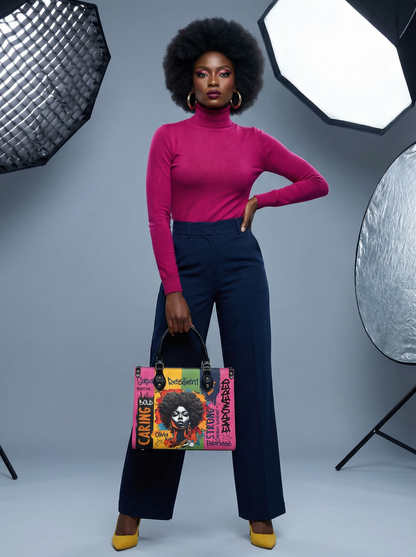 Melaniva Empowered Essence Pink Leather Handbag Deal (FREE WALLET) - Melaniva