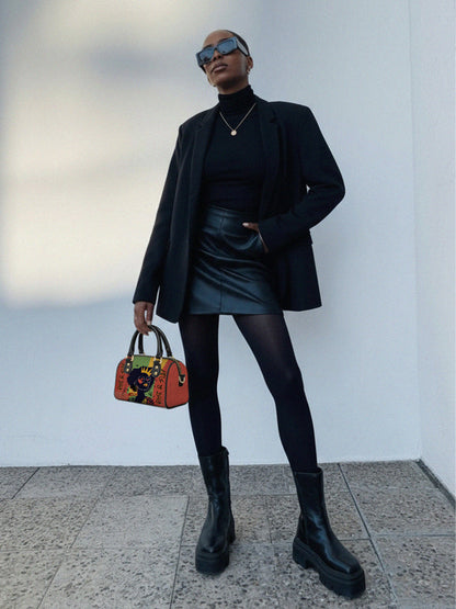 Melaniva Crowned Muse Red Leather Mini Satchel Deal