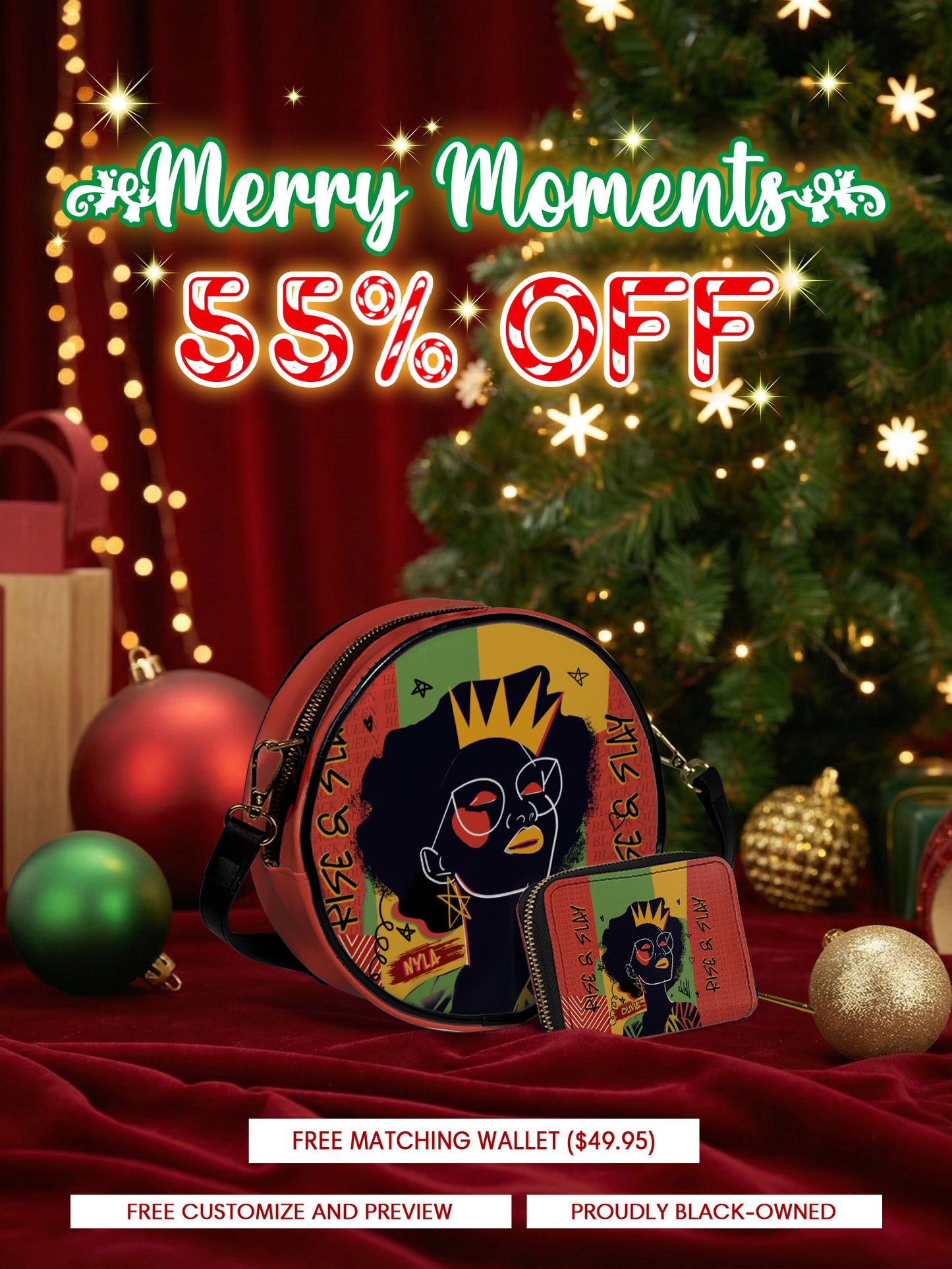 Melaniva Crowned Muse Red Leather Circle Crossbag Deal