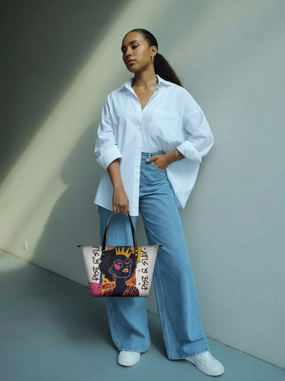 Melaniva "Crowned Muse White" Tote Bag The Perfect Trio