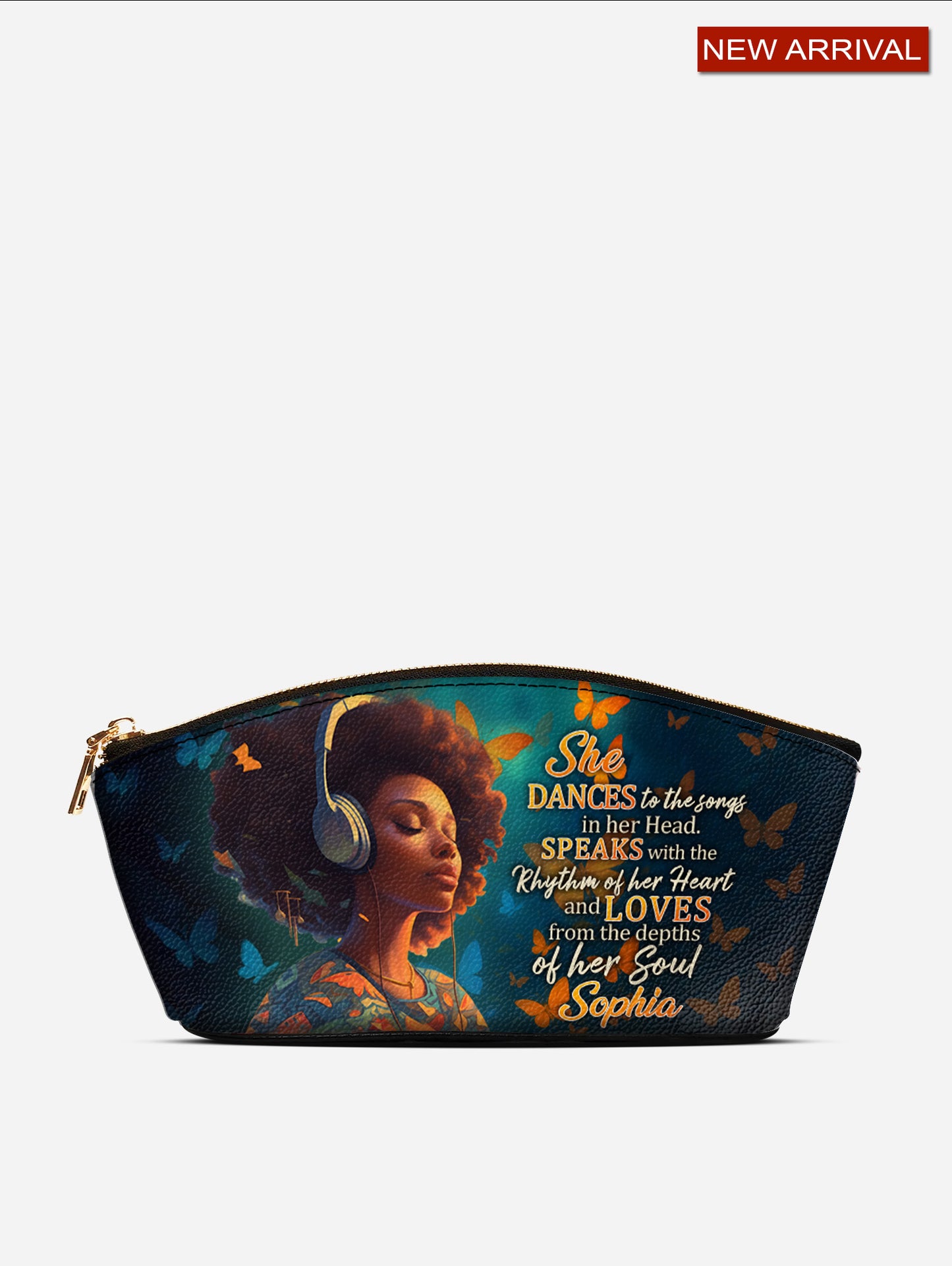 Melaniva Heart Song Leather Eclipse Makeup Bag
