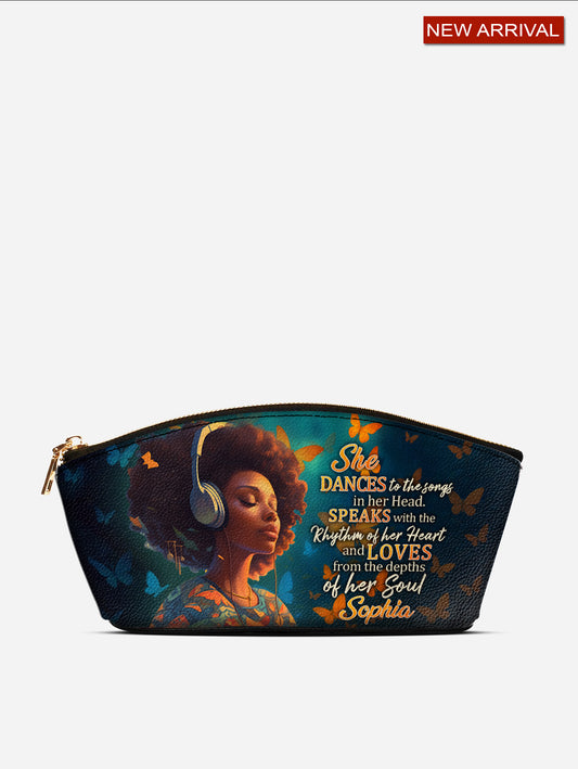Melaniva Heart Song Leather Eclipse Makeup Bag