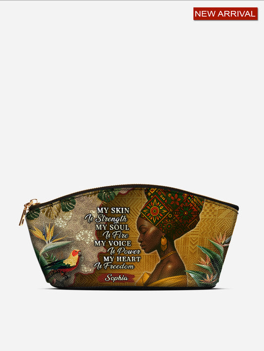 Melaniva Tropical Spirit Leather Eclipse Makeup Bag