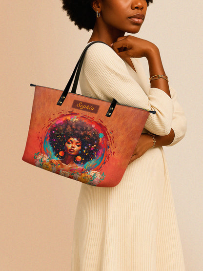 Melaniva Black Power Leather Tote Bag Deal