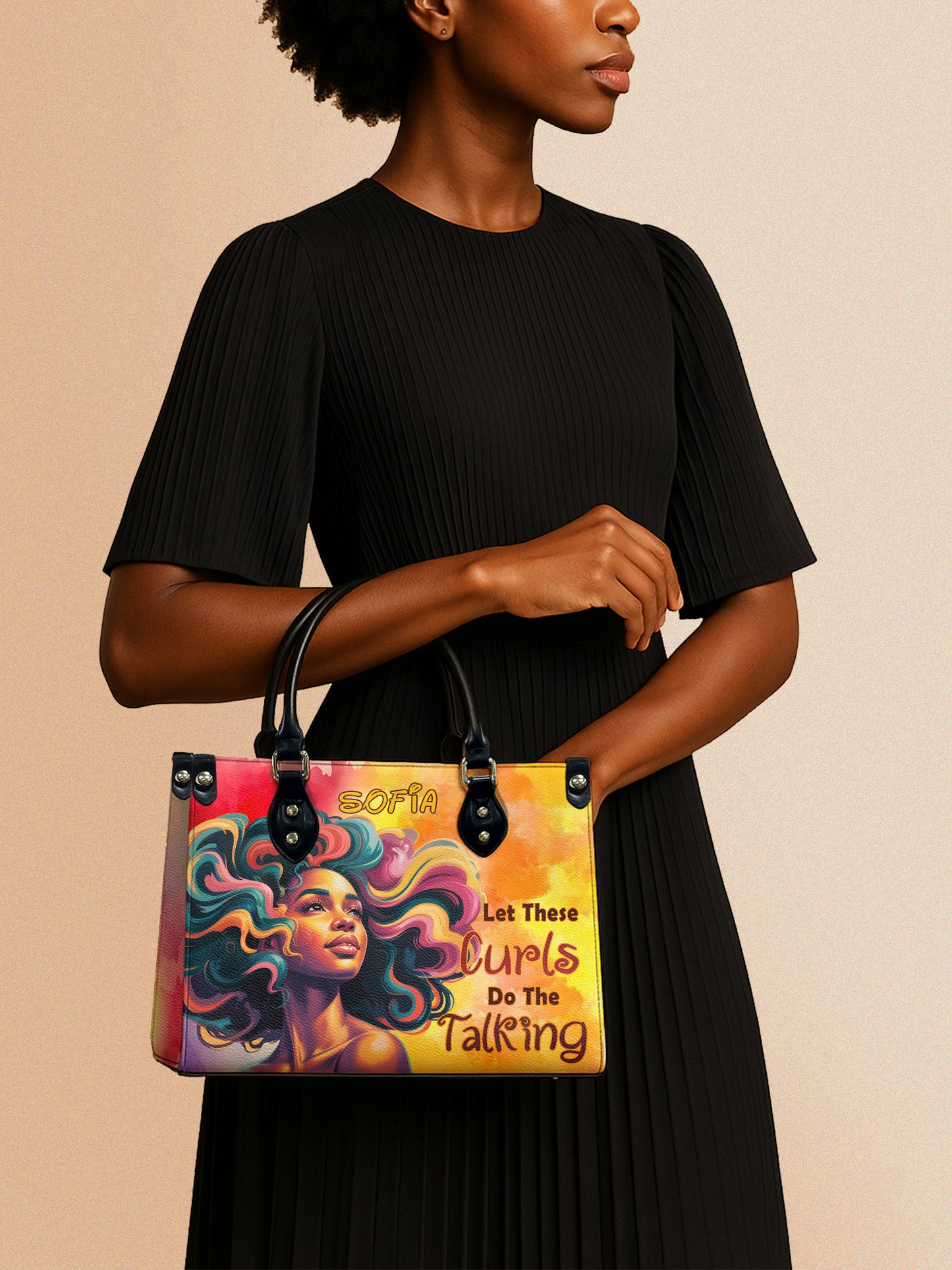 Melaniva Colorful Rainbow Leather Handbag