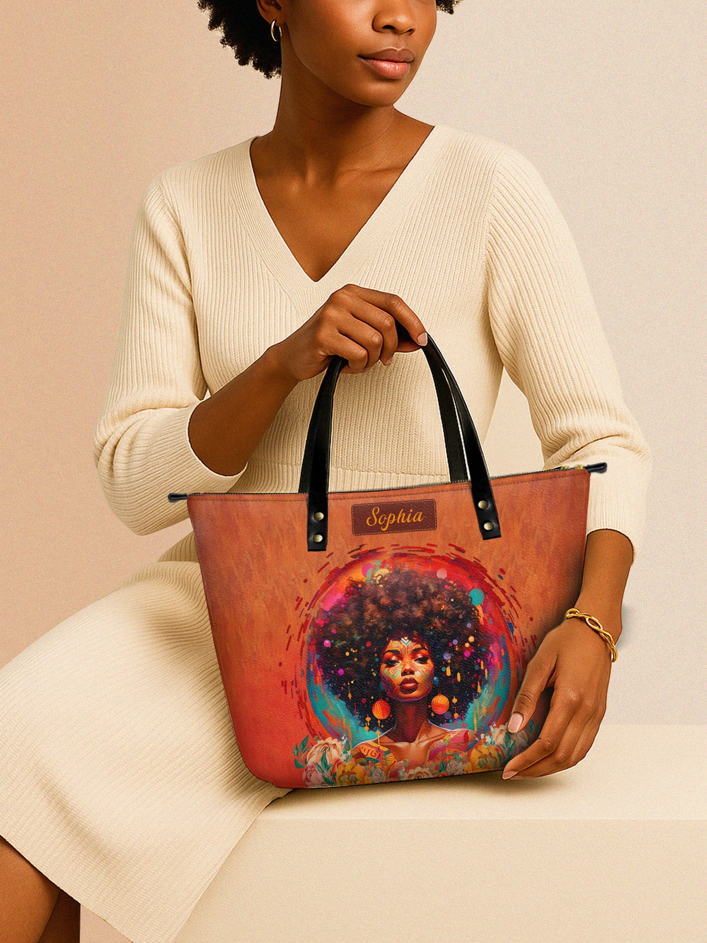 Melaniva Black Power Leather Tote Bag Deal