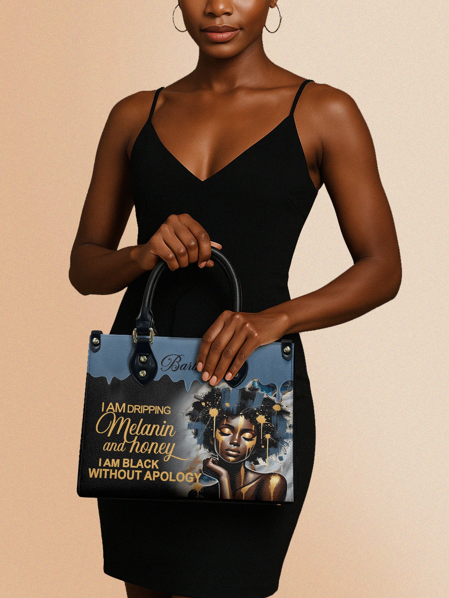 Melaniva Dripping Melanin Power Leather Handbag Deal (FREE WALLET)